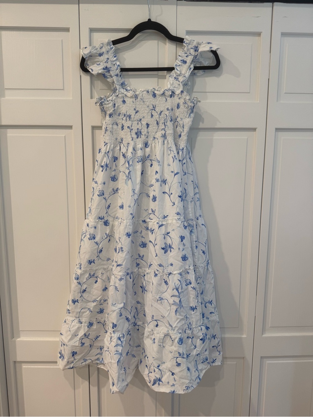 Hill House Ellie Dress with Blue and White Floral Print
